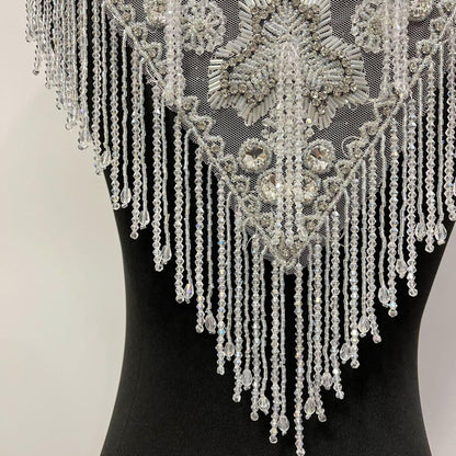 Embroidered Sequin Lace Trim: Light Ivory Bridal Wedding Veil, DIY Accessories