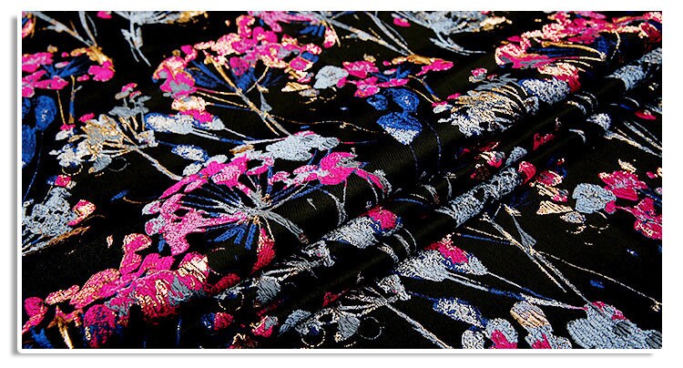 Gold Thread Floral Jacquard Fabric: 3D Texture Upholstery, Prom Dress, Sewing (57" W)