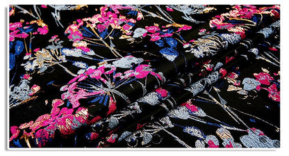 Gold Thread Floral Jacquard Fabric: 3D Texture Upholstery, Prom Dress, Sewing (57" W)