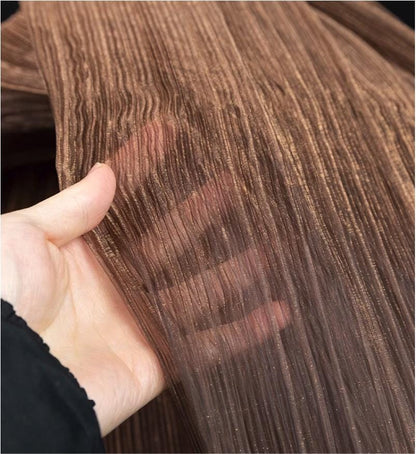 Pleated Gradient Organza Fabric, Two Tone Mesh, 55"W