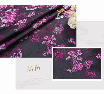 Peony Jacquard Brocade Fabric: Chinese Damask, 59" Wide