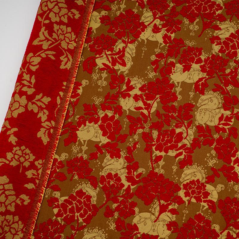 Floral Dragon Chenille Velvet Fabric ��� Chinese Sty" Wide