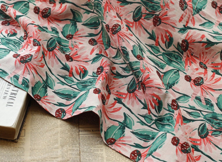 Floral Jacquard Spandex Cotton Fabric: 3D Texture Designer Sewing Material, 57"W