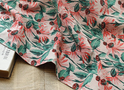 Floral Jacquard Spandex Cotton Fabric: 3D Texture Designer Sewing Material, 57"W