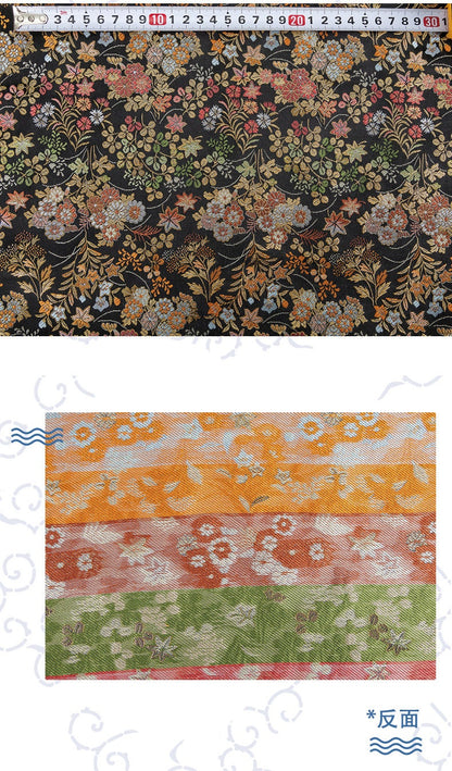 Japanese Silk Brocade Fabric: Daisy Floral Design, Wedding Fabric By The Meter