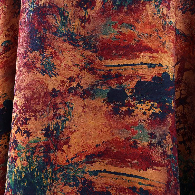Floral Tea Silk Satin Fabric: Colorful Roses, 59" Wide