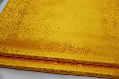 Chinese Medallion Brocade Fabric: 35" Wide, Silk Blend