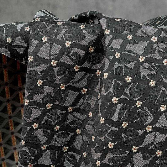 Tissu jacquard brocart ondulé rétro - Matériel de couture à motifs floraux