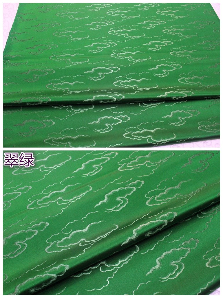 Cloud Brocade Jacquard Fabric: Colorful Costume Dress Material - By The Meter