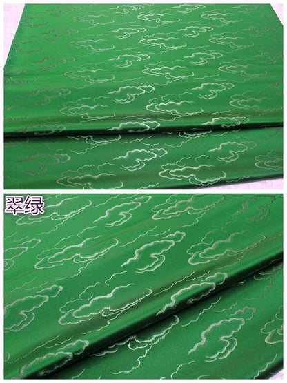 Cloud Brocade Jacquard Fabric: Colorful Costume Dress Material - By The Meter