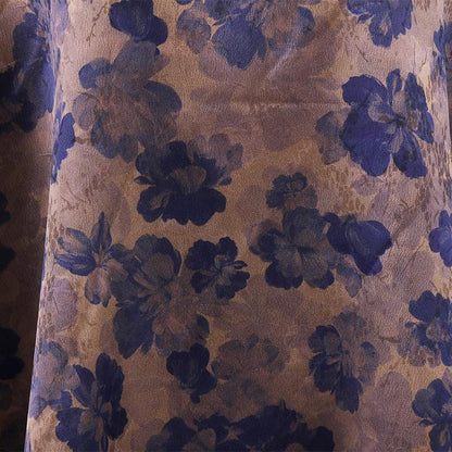 Damask Floral Silk Fabric: 59"W Digital Print Satin