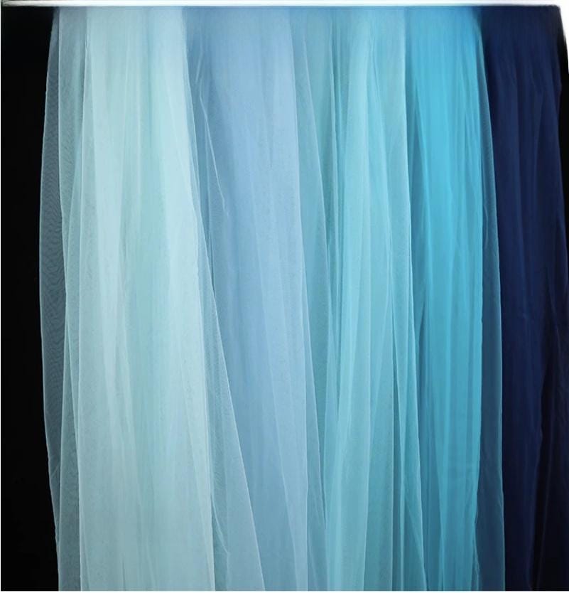 Blue Tone Mesh Fabric ��� Wedding & Party Decorati" Wide (By The Meter)