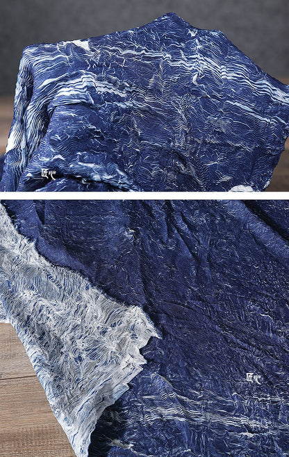 Tissu en maille de nylon plissée à texture 3D, drapé créatif, 140 cm de large
