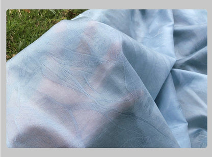 Aqua Blue Tencel Jacquard Chiffon Fabric: Anti-Wrinkle Dress Sewing (59"W)