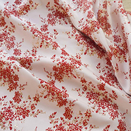 Gold Thread Floral Jacquard Fabric: 3D Oil Painting Texture, 55" Wide