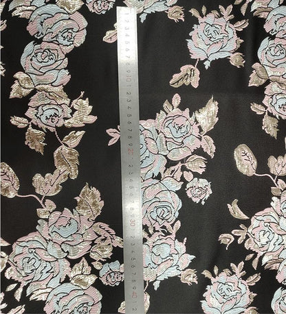 Floral Brocade Fabric: Gold Thread Cheongsam Qipao Material (59"W)