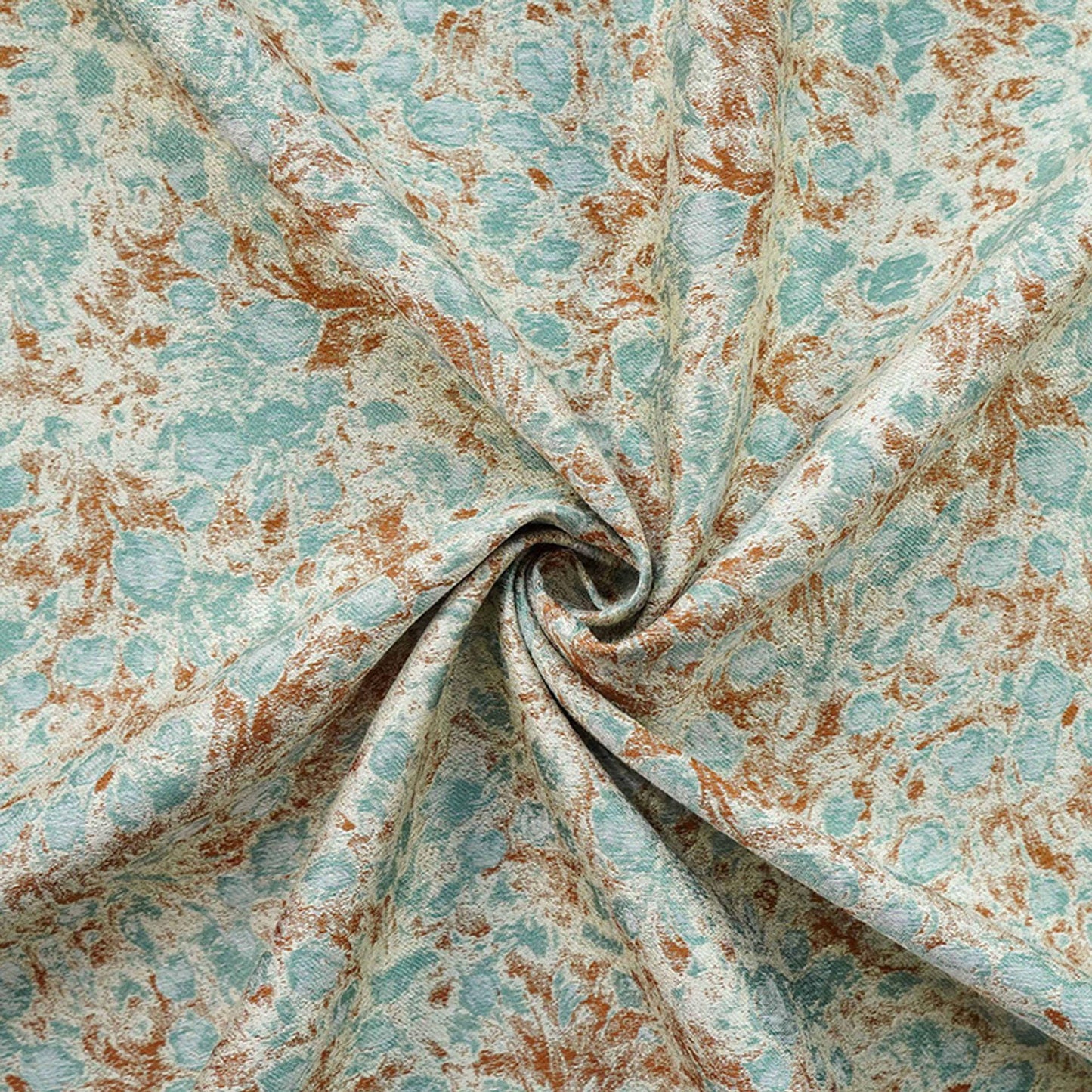 Tissu jacquard floral abstrait à motif café vert champêtre ���� Quilting, ameublement, canapé, sac, couture DIY, décoration intérieure"Large