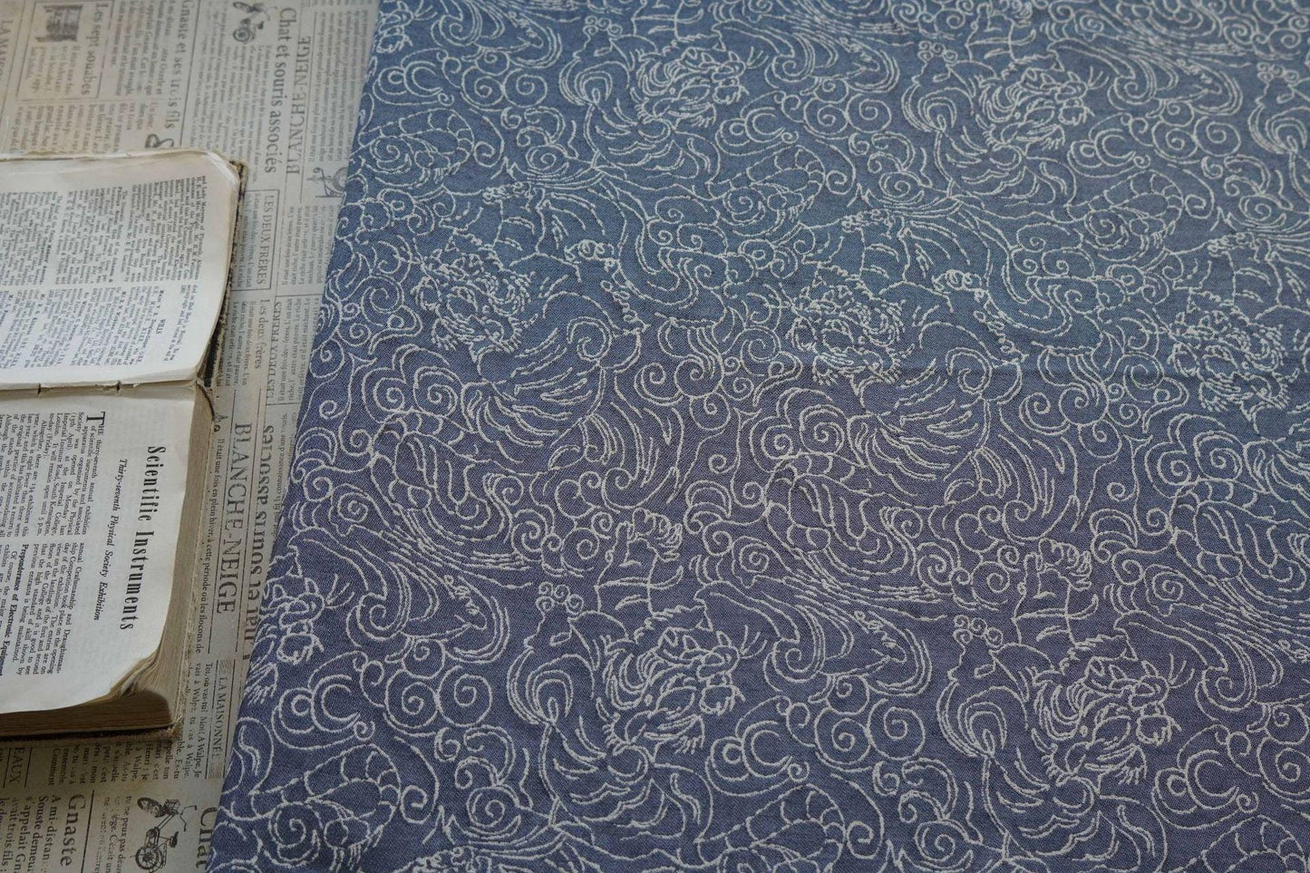 Jacquard Denim Fabric: 3D Reverse Design, Upholstery Sewing Material, 52"