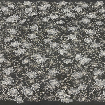 Floral Appliqu�� Lace Fabric: Beaded Sequin Embroidery, Bridal Dress Mate