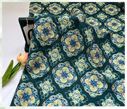 Dunhuang Buddha Tencel Fabric: Asian Style Upholstery, Scarf & Curtain