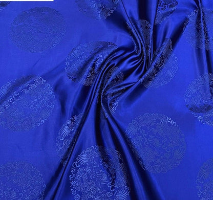 Tissu brocart dragon : mélange de soie chinoise et de rayonne, 75 cm de large, pour costumes et décorations