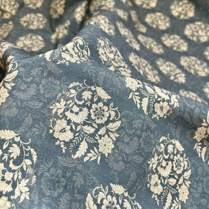 Floral Cotton Fabric: 1960s Style Print, 59" Wide