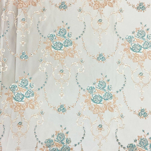 Gold Thread Floral Jacquard Fabric: 57"W Costume & Upholstery Rayon