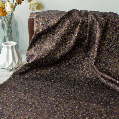 Tissu jacquard à motif marguerite vintage : Mélange de coton pour ameublement style campagne