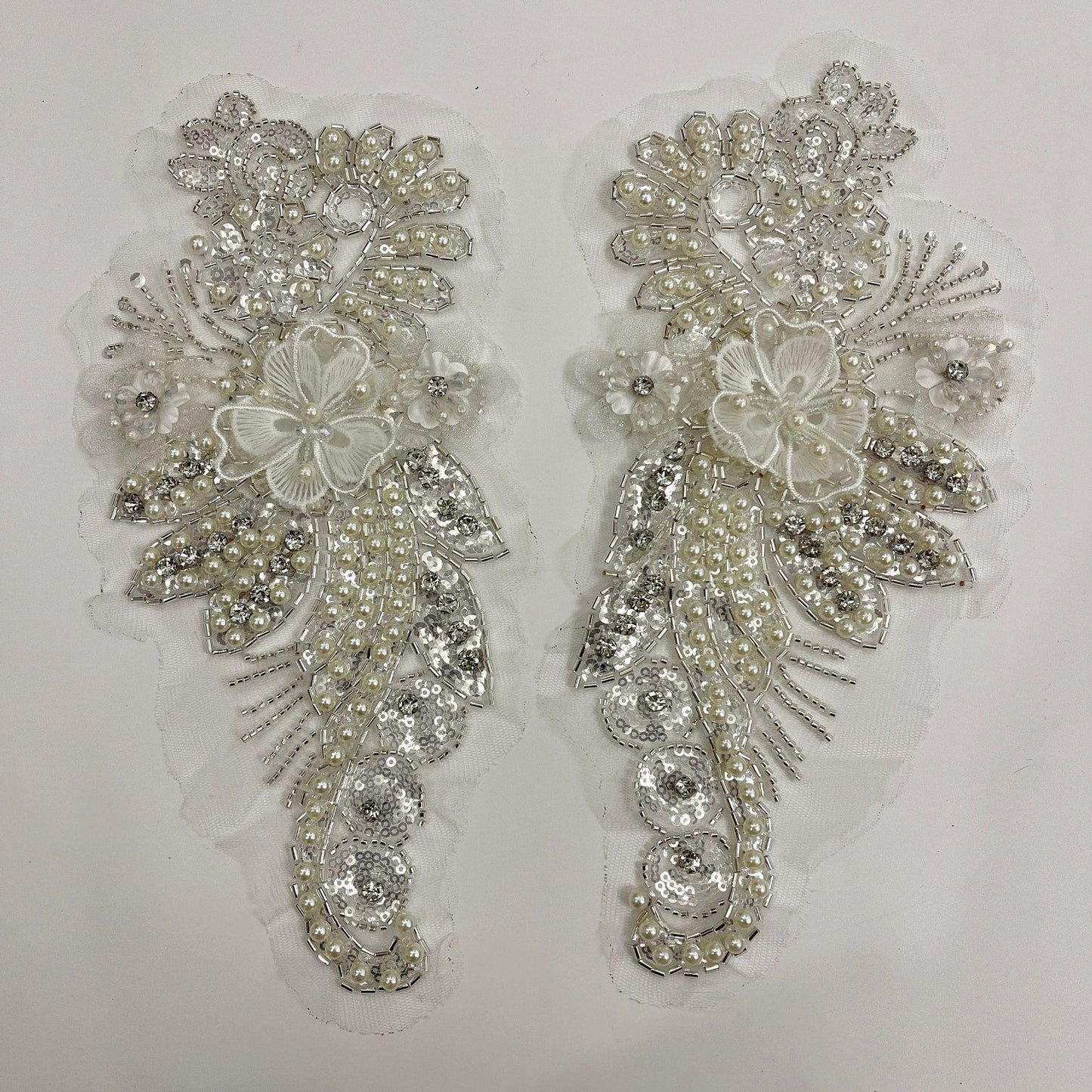 Embroidered Lace Trim: Beaded Sequins, Bridal Wedding Dress, By The Yard