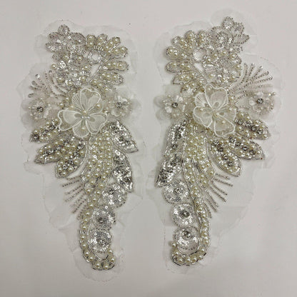 Embroidered Lace Trim: Beaded Sequins, Bridal Wedding Dress, By The Yard
