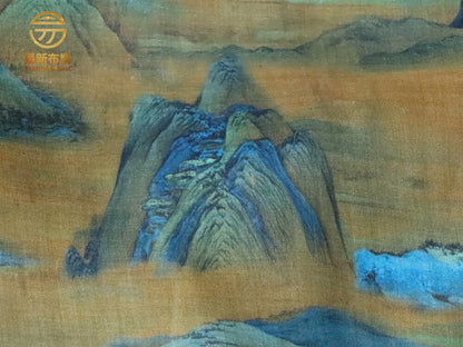 Ancient Painting Ramie Fabric: Upholstery, Costume, Scarf (57"W)