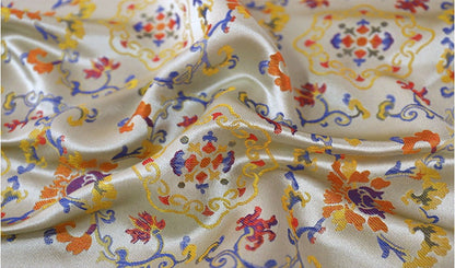 Floral Brocade Fabric: 59"W Chinese Silk Rayon Damask