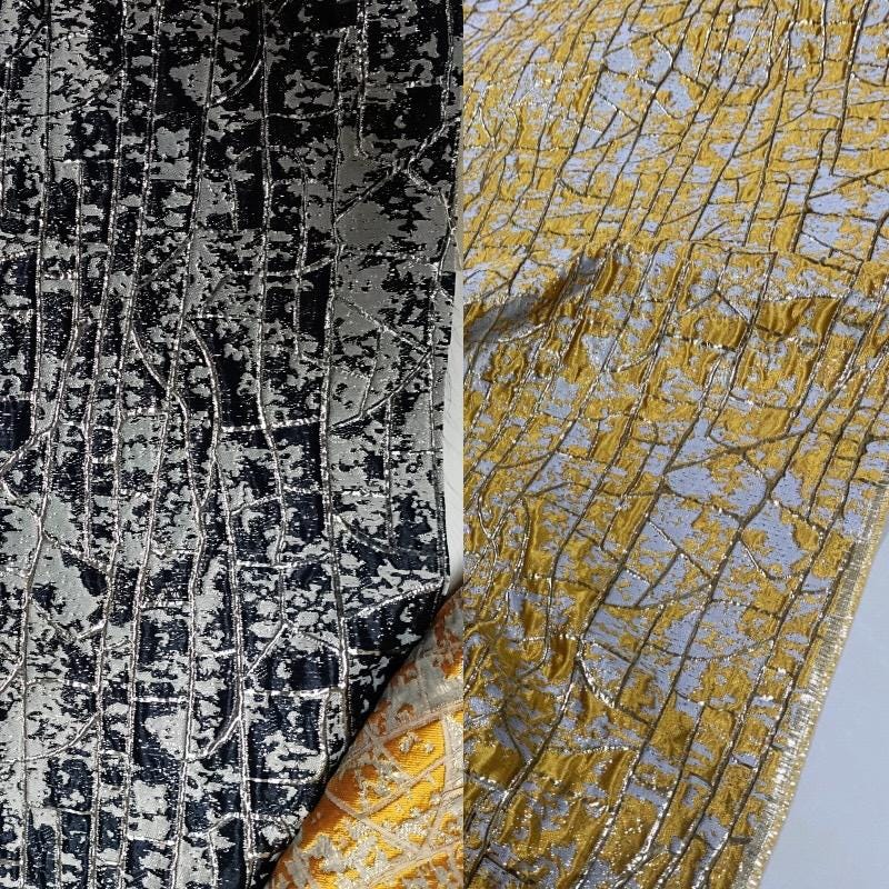 Metallic 3D Texture Jacquard Fabric - 56" Wide - Upholstery & Sewing