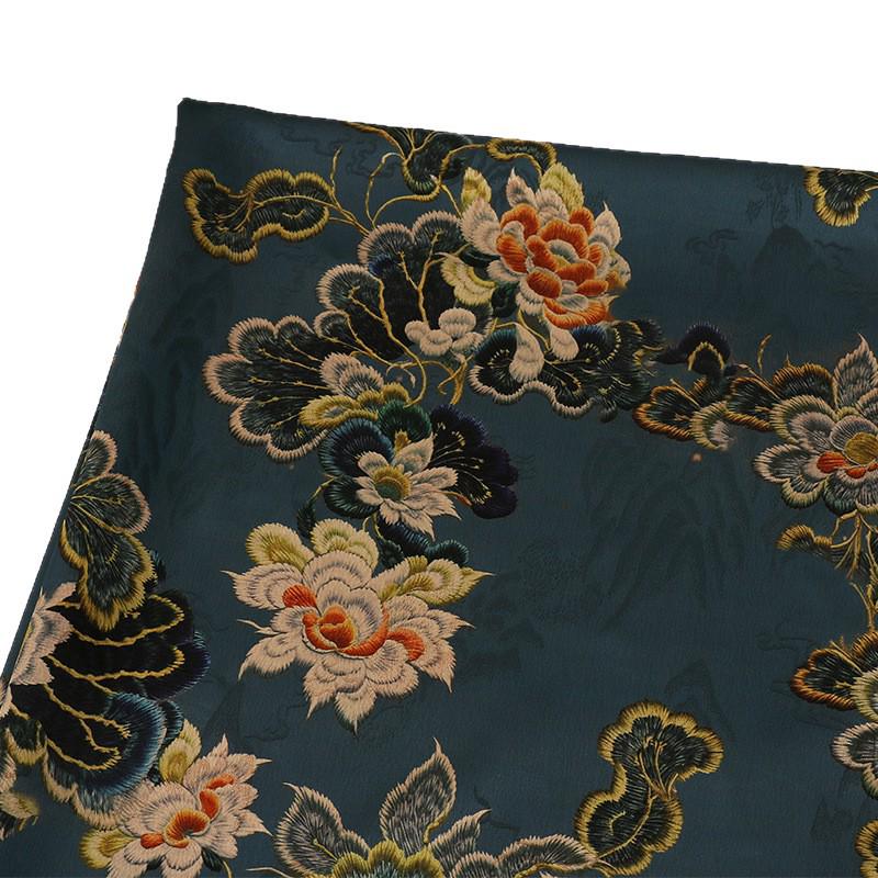 Tissu jacquard satiné : soie shantung imprimée numériquement, 150 cm de large – Ameublement, costumes, rideaux