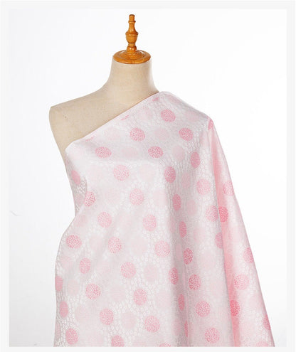 Japanese Nishijin Silk Brocade Fabric: Pink Hydrangea Jacquard (59" Width)