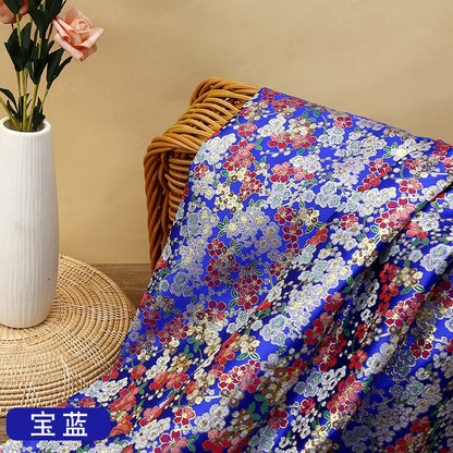 Floral Jacquard Brocade Fabric: Gold Thread Woven Damask, 59" Wide