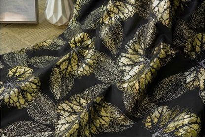 Gold Thread Jacquard Fabric: Blue Floral 3D Texture, 57" Wide By Meter