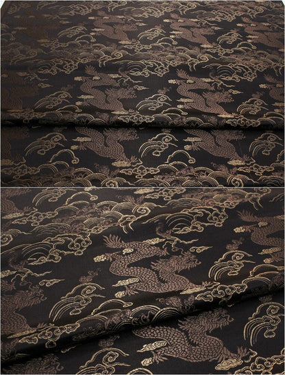 Chinese dragon robe, cheongsam, Tibetan robe, spinning Fabric, silk, satin, and brocade, 29"W