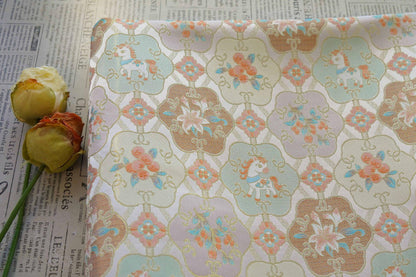 Tissu brocart Song avec jacquard doré ��� Tissage traditionnel chinois de luxe pour la couture et l'artisanat"W