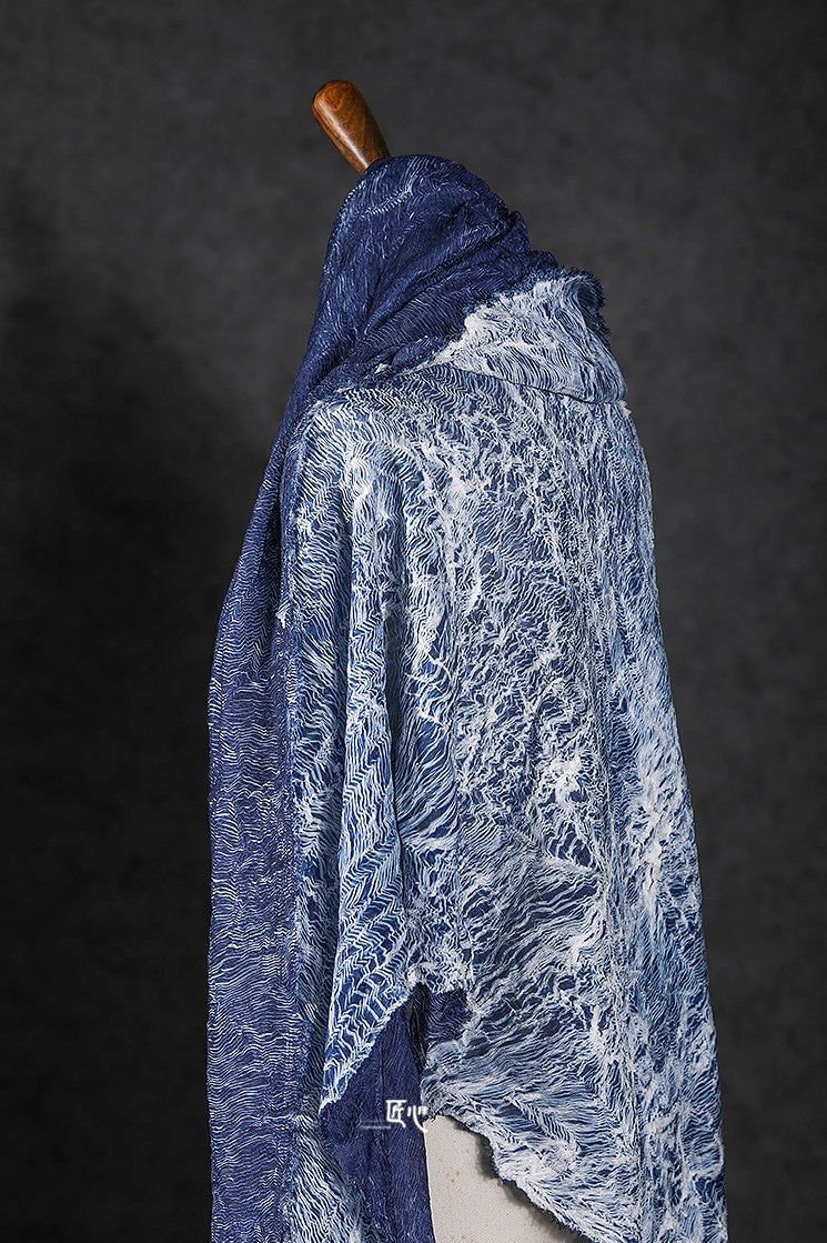Tissu en maille de nylon plissée à texture 3D, drapé créatif, 140 cm de large