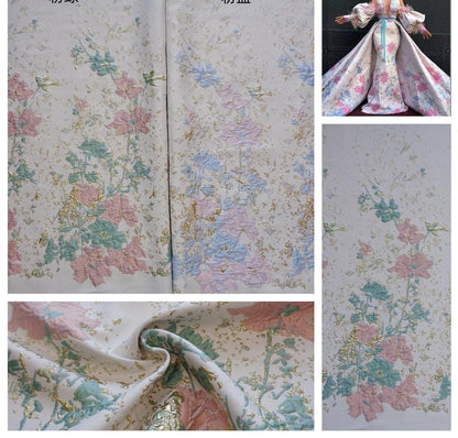 Gold Thread Jacquard Fabric: Palace Style 3D Texture, 56" Wide