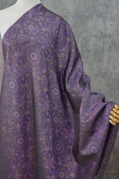 Tissu brocart Ombre Song : Jacquard style chinois à fil d'or (150 cm)