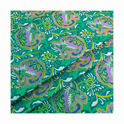 Orchid Butterfly Brocade Satin Fabric: 59" Wide Chinese Style