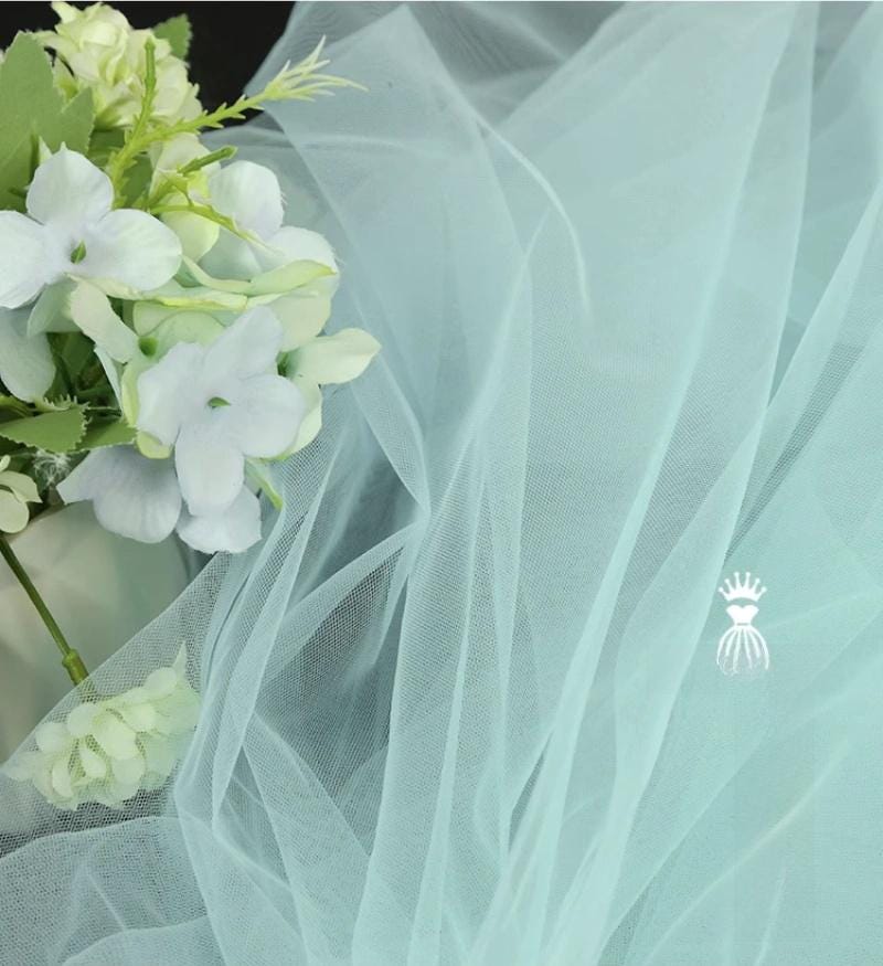 Blue Tone Mesh Fabric ��� Wedding & Party Decorati" Wide (By The Meter)