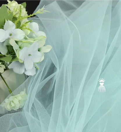Blue Tone Mesh Fabric ��� Wedding & Party Decorati" Wide (By The Meter)