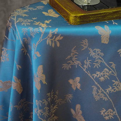Tissu satiné de soie couleur sarcelle : 150 cm de large – Ameublement, costumes, rideaux