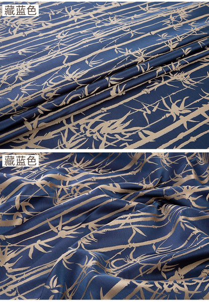 Tissu jacquard bambou oriental : polyester damassé 57 po de large, vendu au mètre