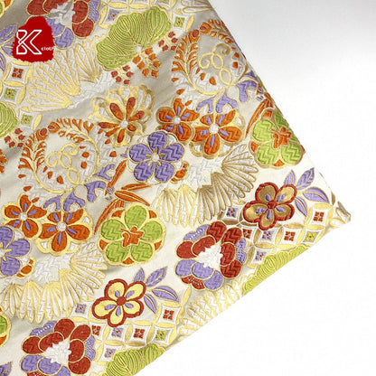 Tissu Jacquard Nishijin Ori : Brocart de mariage japonais en mélange de soie
