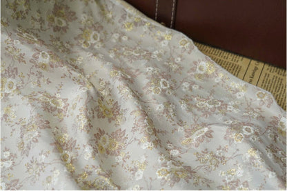 Gold Thread Floral Jacquard Fabric: 3D Texture, 60" Wide
