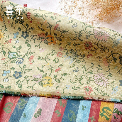 Pomegranate Flower Silk Brocade Fabric: 57" Emperor Tibetan Style